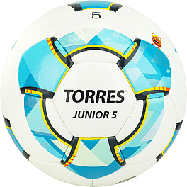 СЦ*Мяч футб. TORRES Junior-5, F320225, р.5, вес 390-410 г,глянц.ПУ,3 сл,32 п, руч.сш,бел-гол-сер