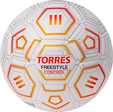 Мяч футб. TORRES Freestyle Control, F3231765, р.5, 32 п.,PU-Microfi, термосшив., бело-оран-сереб