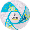 Мяч футб. TORRES Junior-5, F323805, р.5,глянц.ПУ,4 сл,32 п, руч.сш,бел-бирюзовый