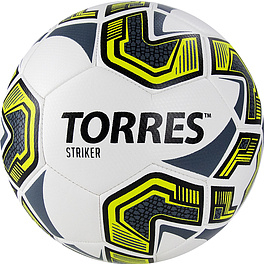 Мяч футб. TORRES Striker, F321034, р.4, 30 пан.,гл.TPU,2подкл. слой, маш. сш., бело-серо-желтый